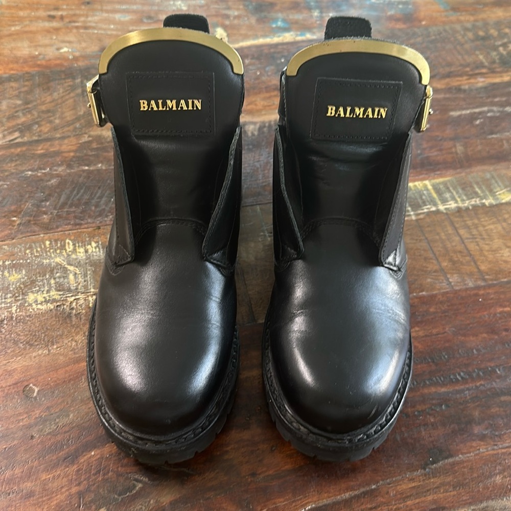 BALMAIN Black Combat Boots